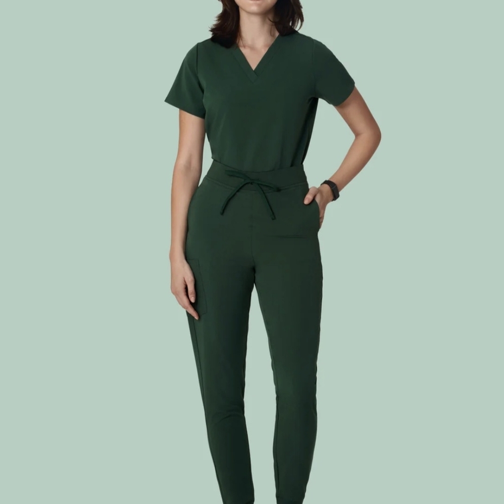 Mandala Midnight Green Scrub Set